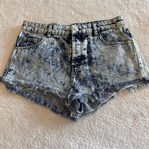 Top Shop Acid Wash Denim Jean Shorts